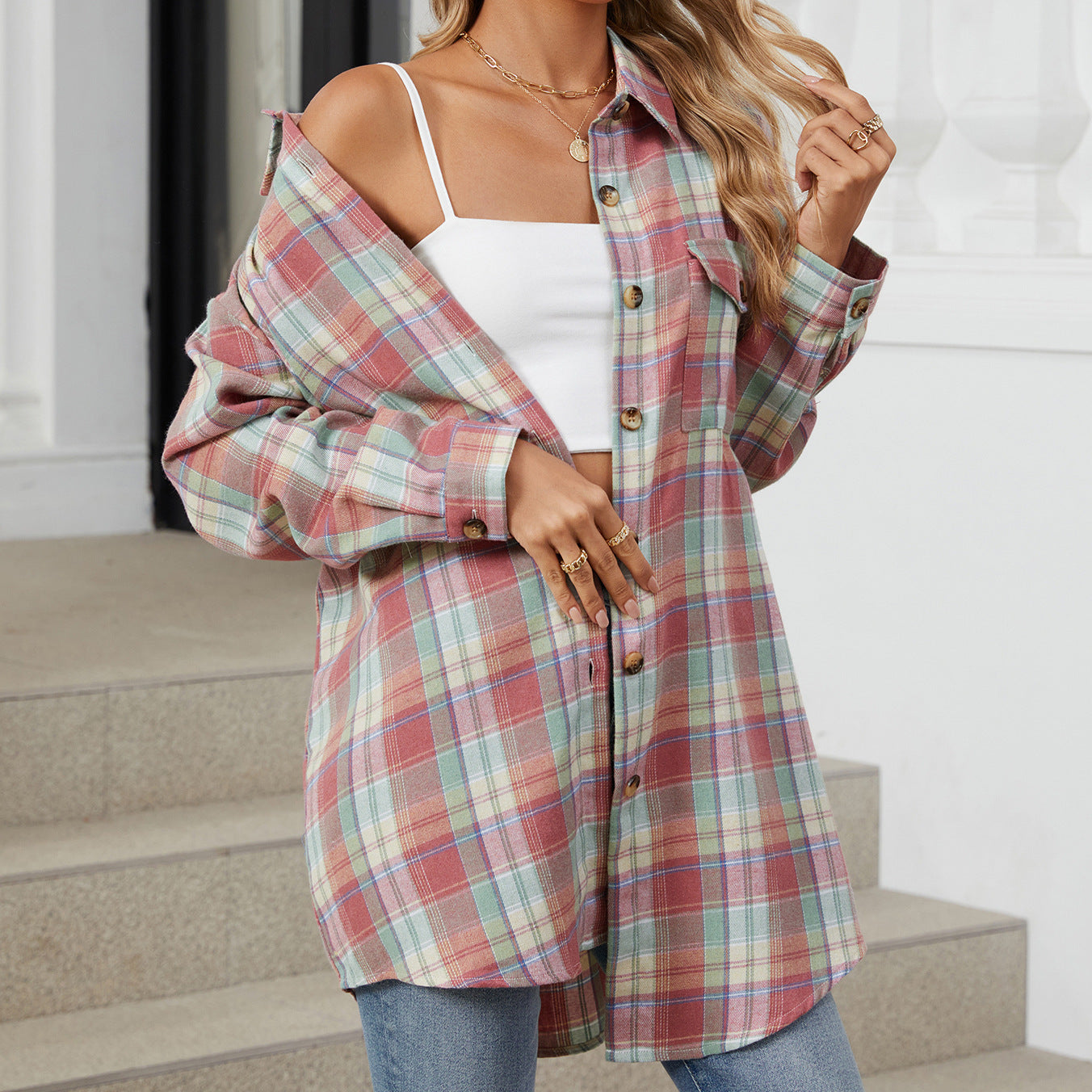 Classic plaid shirt for women