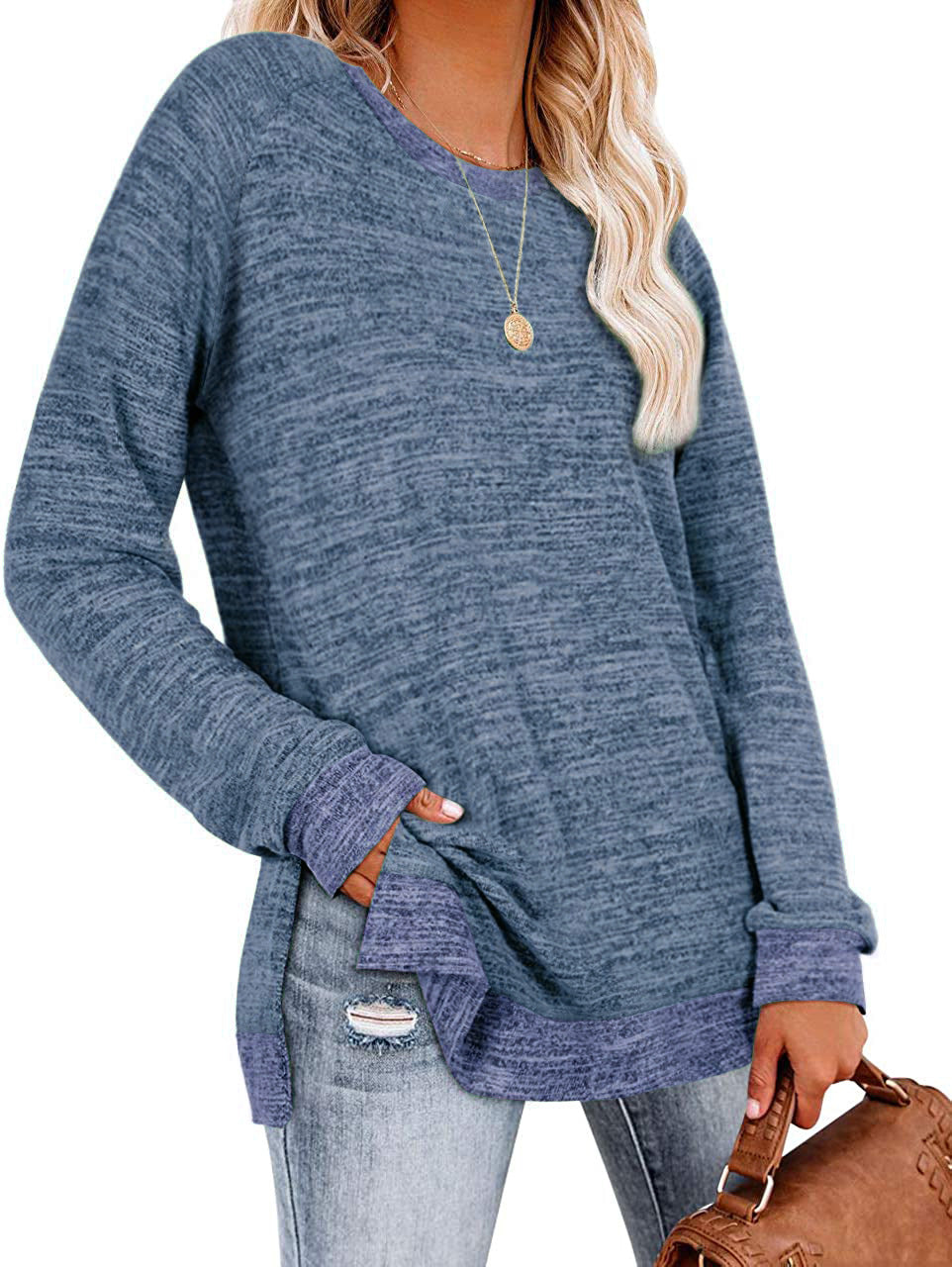 Women's winter crew neck sweater