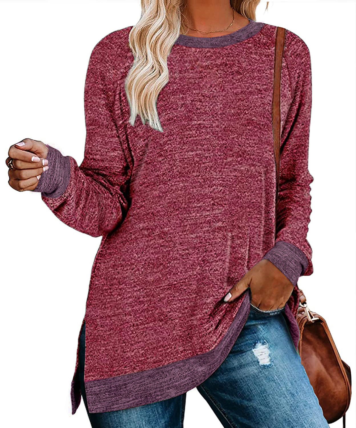 Women's winter crew neck sweater