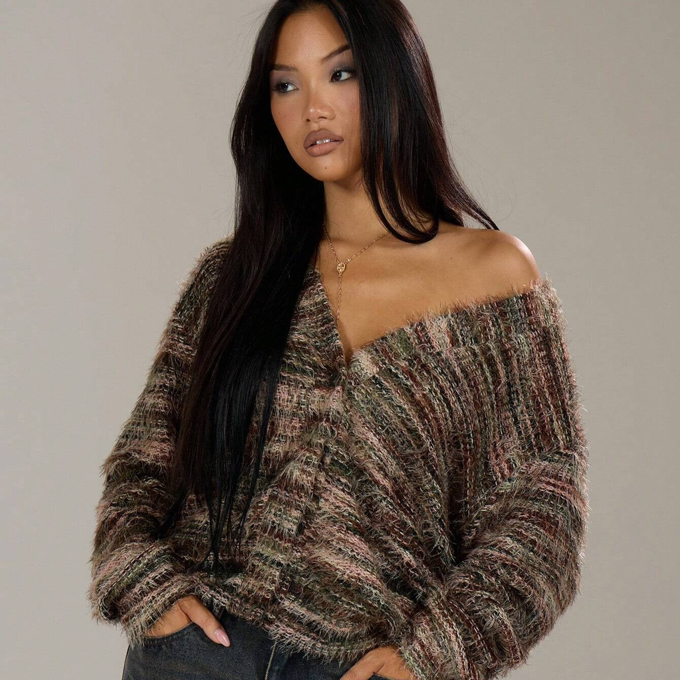 striped cardigan sweater