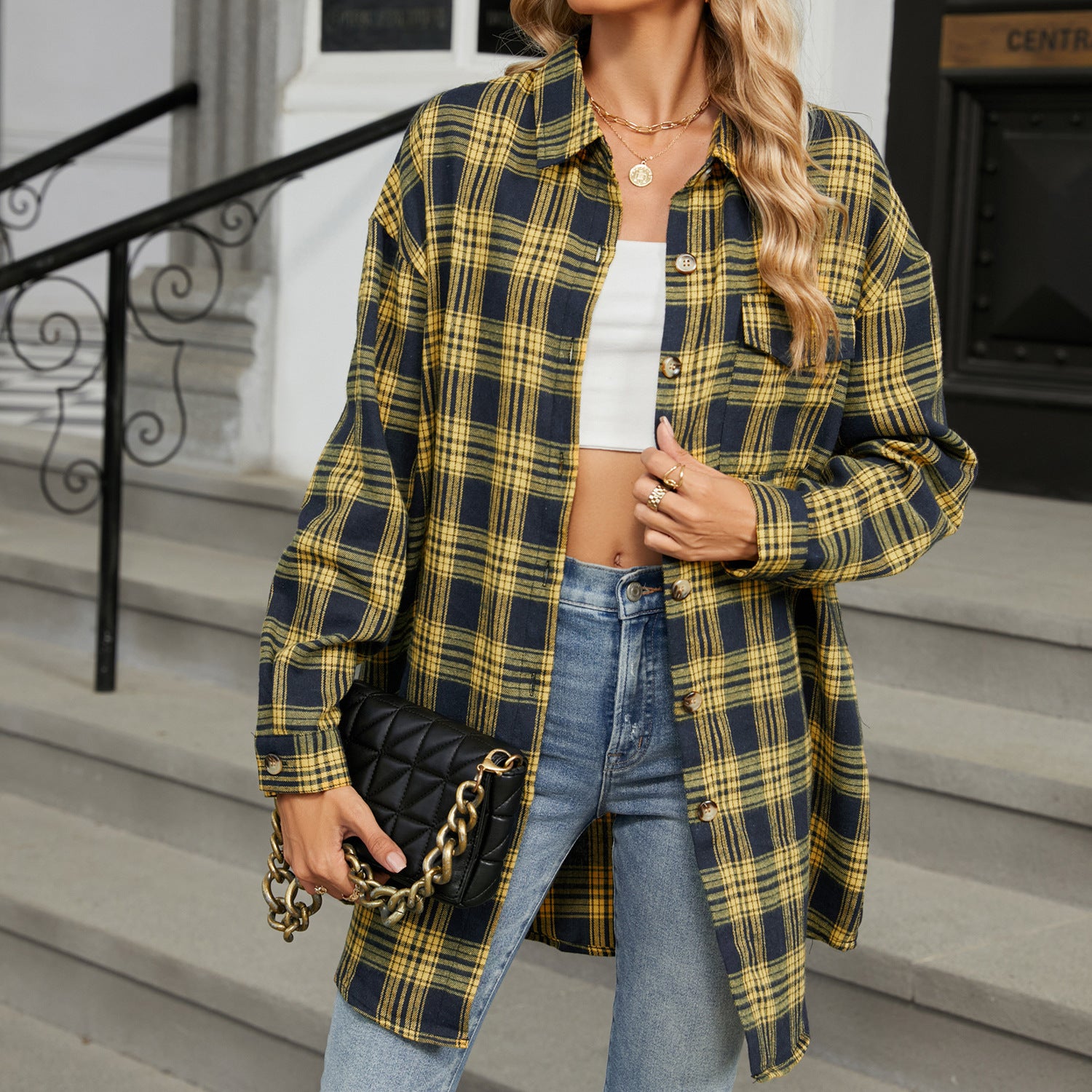 Classic plaid shirt for women