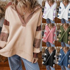 Striped half-zip drop shoulder sweatshirt